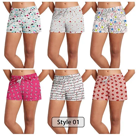 3-Pack: Women's Comfy Lounge Bottom Pajama Shorts with Drawstring