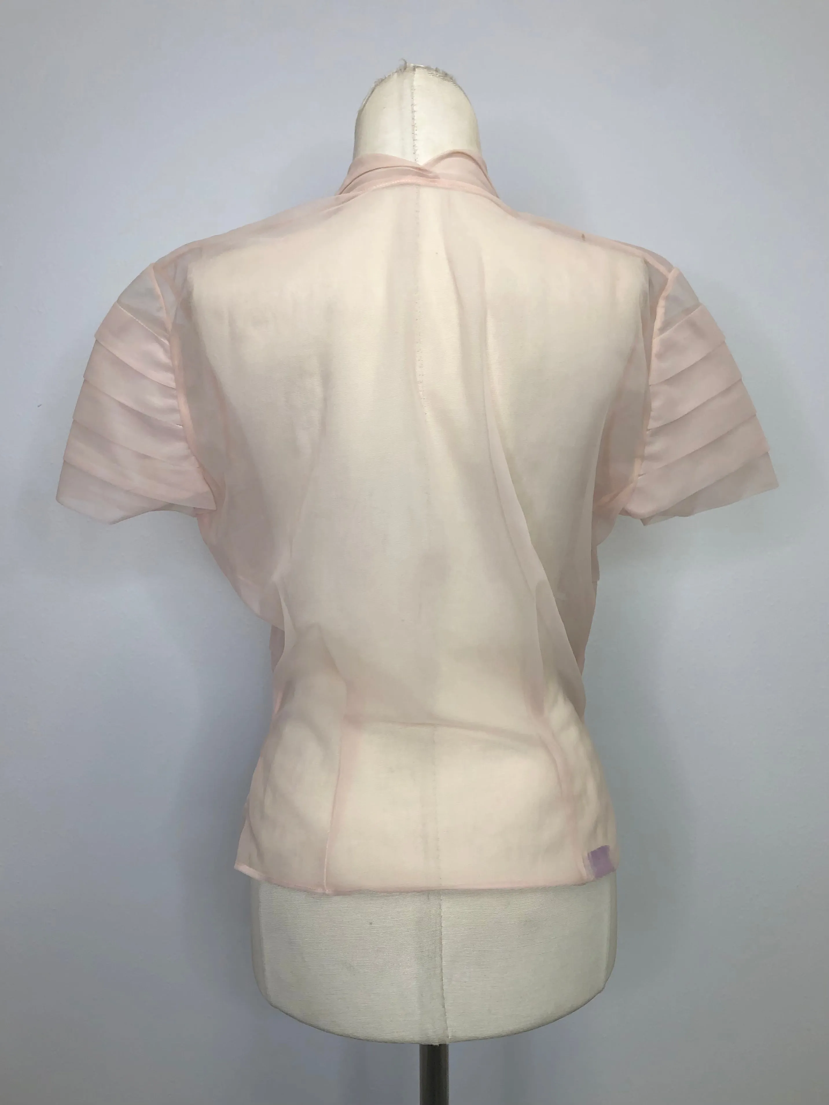 50s sheer cherry blossom blouse