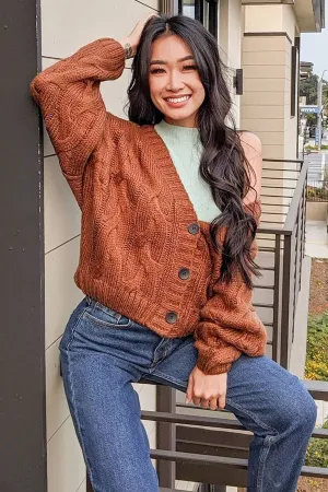 Ana Oversize Cardigan - Brown