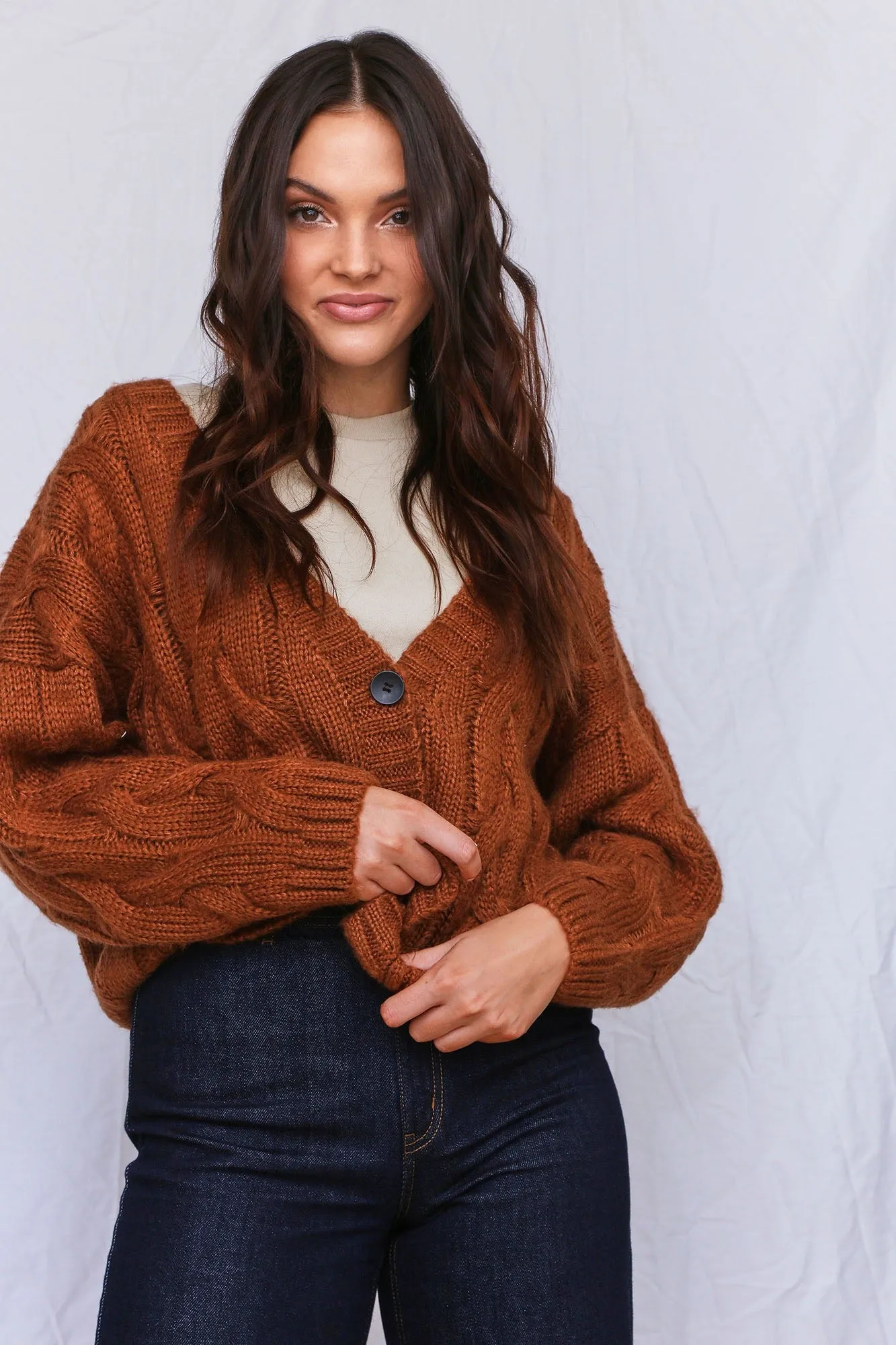 Ana Oversize Cardigan - Brown