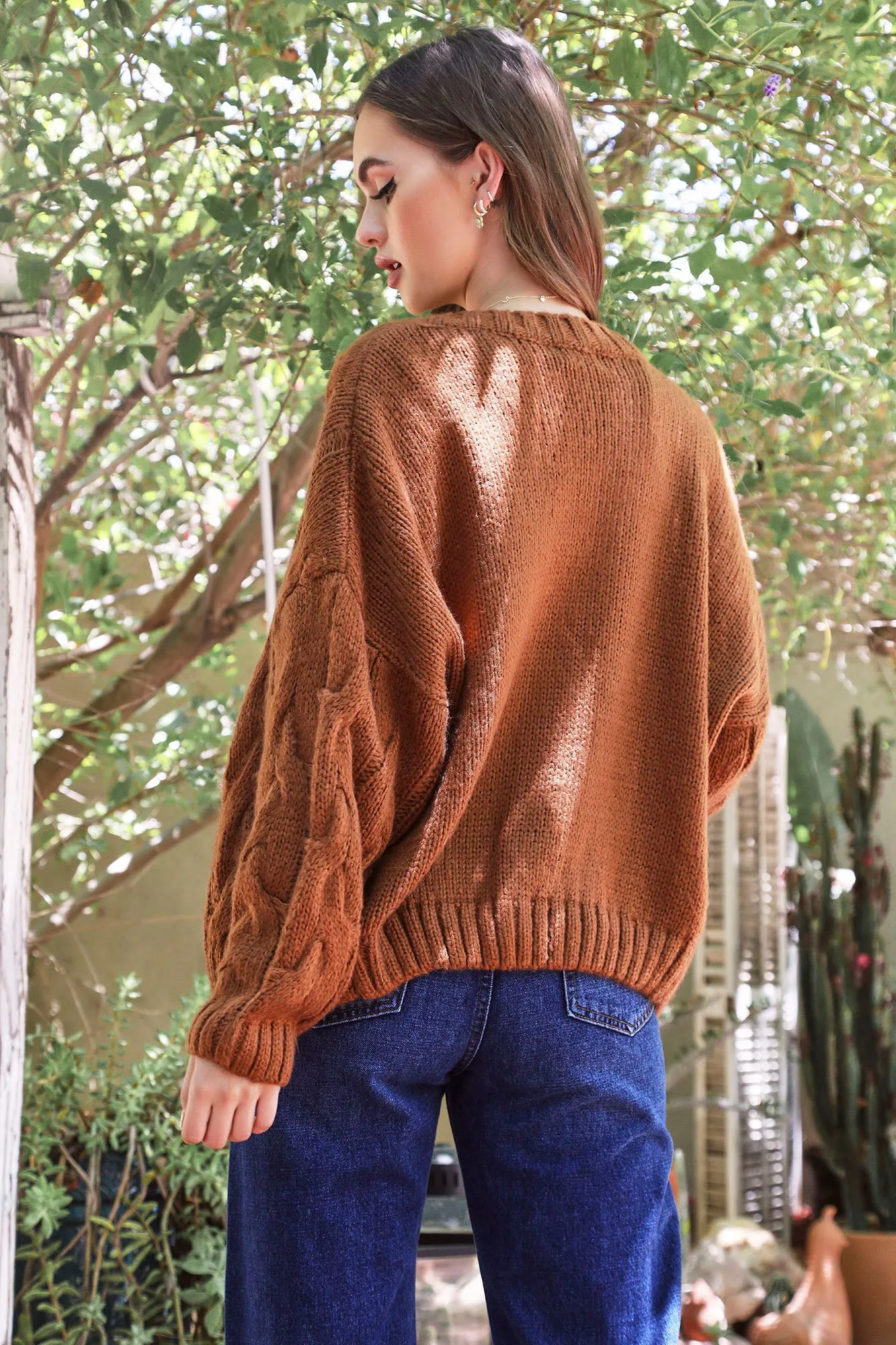Ana Oversize Cardigan - Brown