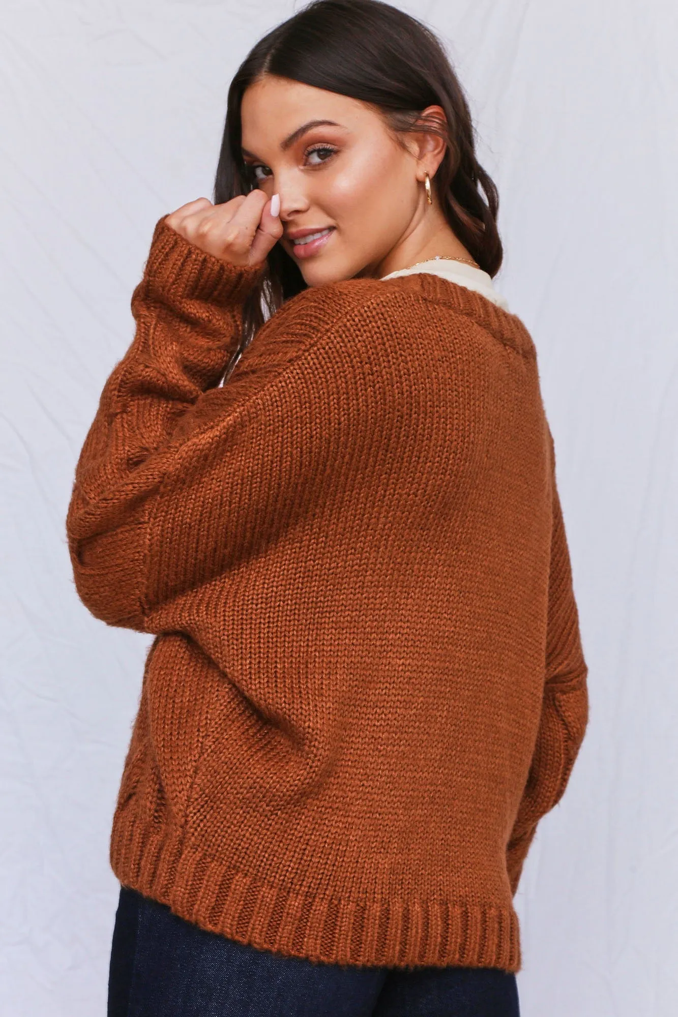 Ana Oversize Cardigan - Brown
