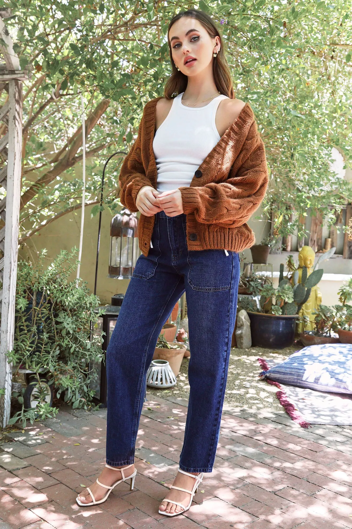 Ana Oversize Cardigan - Brown