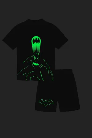 Batman Signal Glow In The Dark Shorts Set