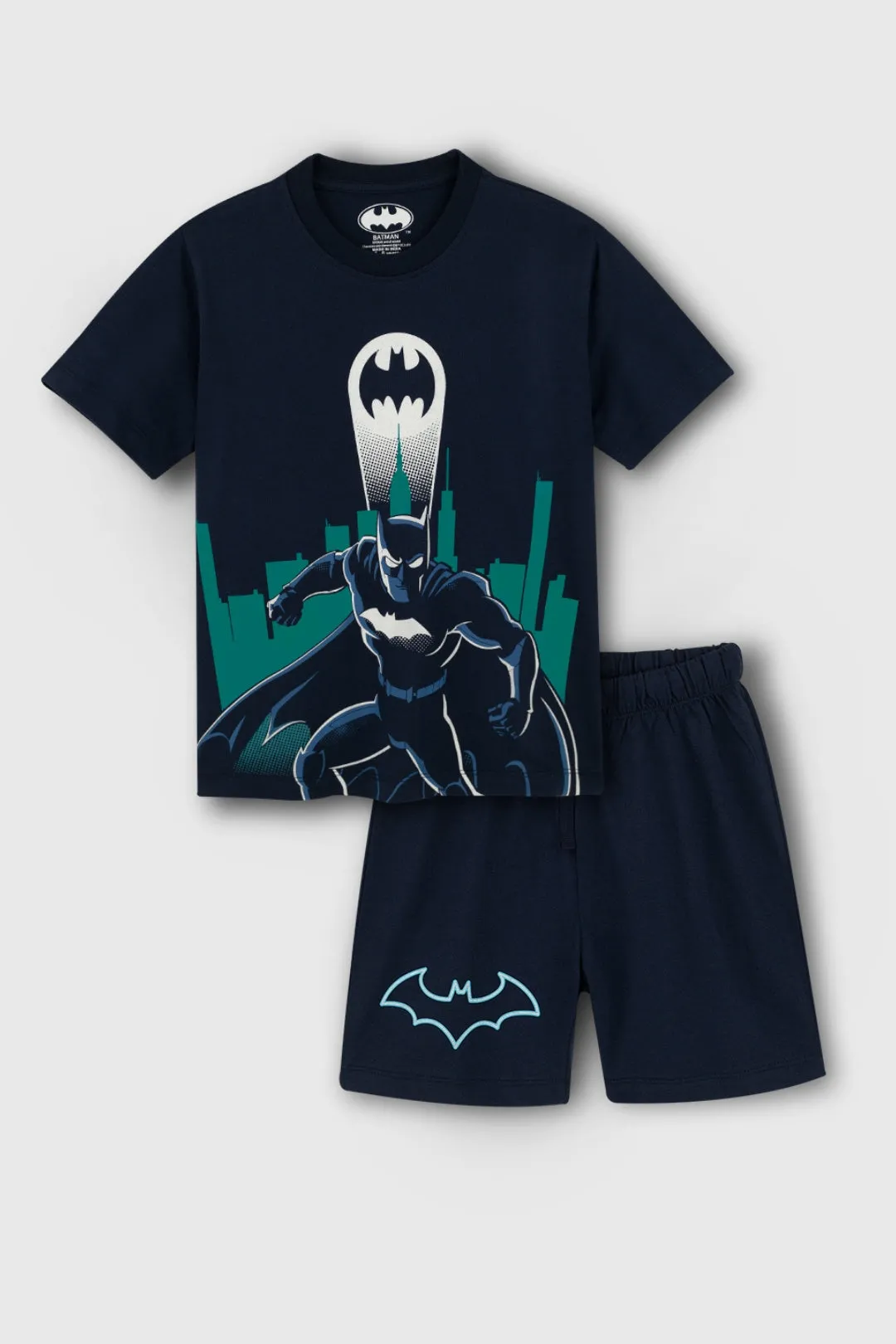 Batman Signal Glow In The Dark Shorts Set