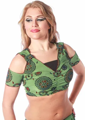 Belly Dance V-Neck Patterned Top | Shala Shoulder Top