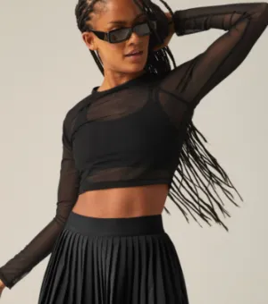Beyond Yoga Show Off Mesh Long Sleeve Cropped Top