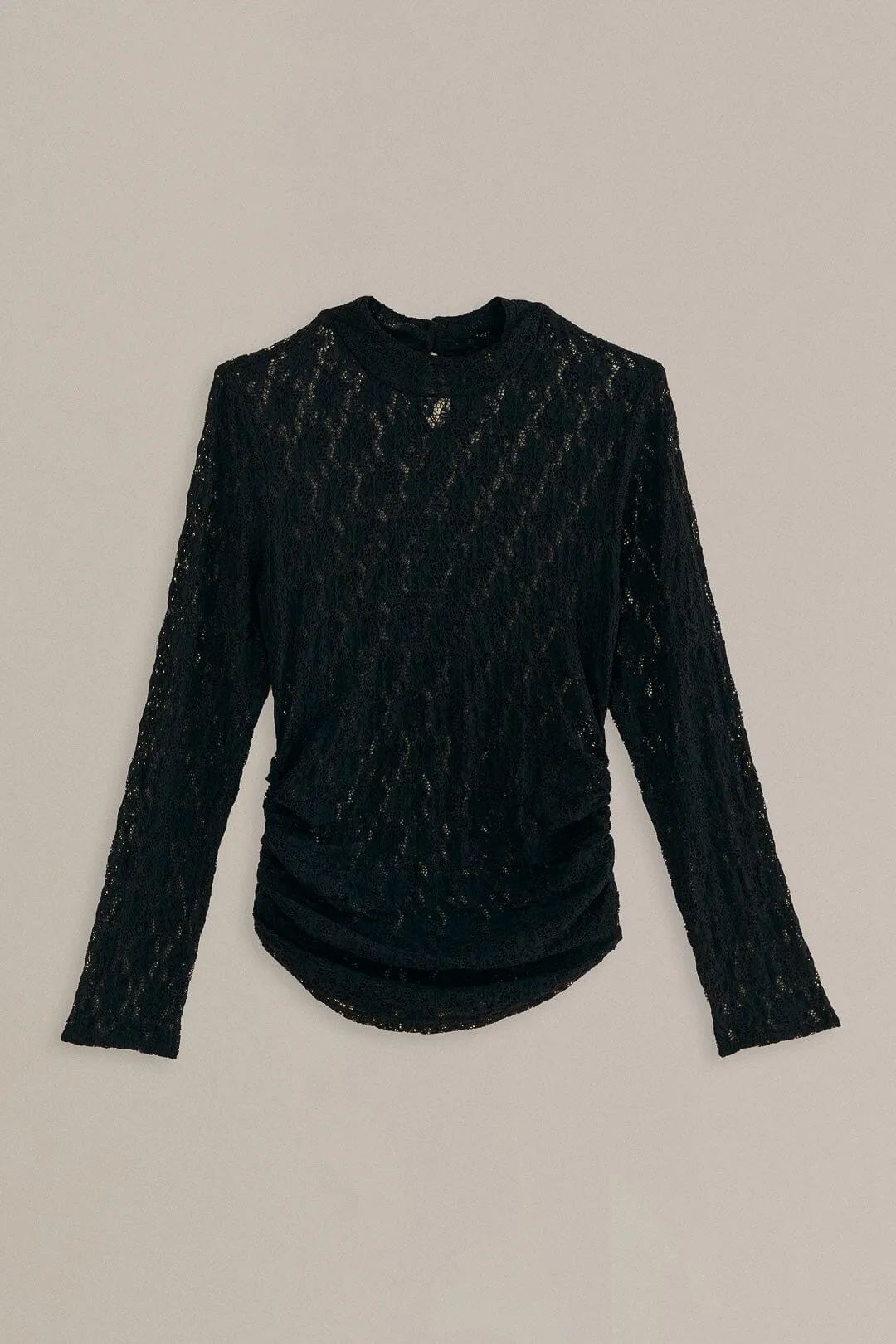 Black Lace Long Sleeve Blouse