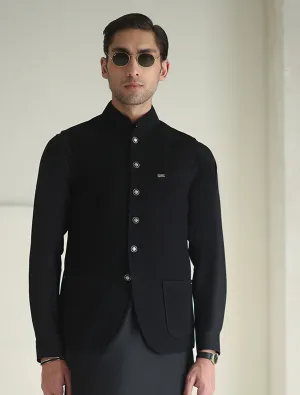 BLACK NAME BADGE WAISTCOAT