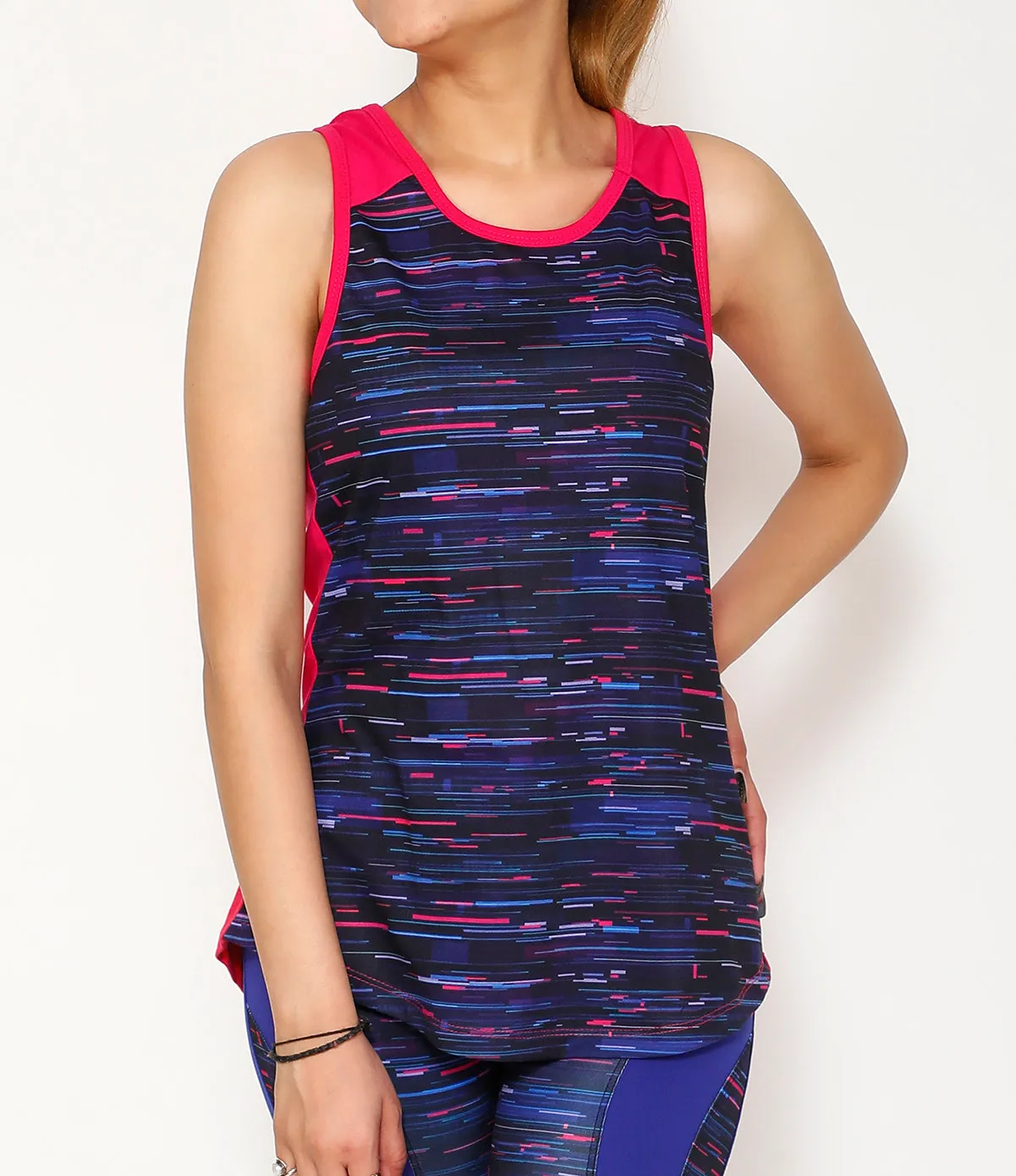 Blue Pink Cotton Tank
