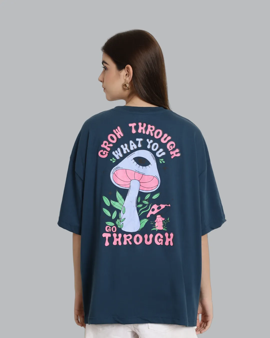 Blue Statement Oversized Tee