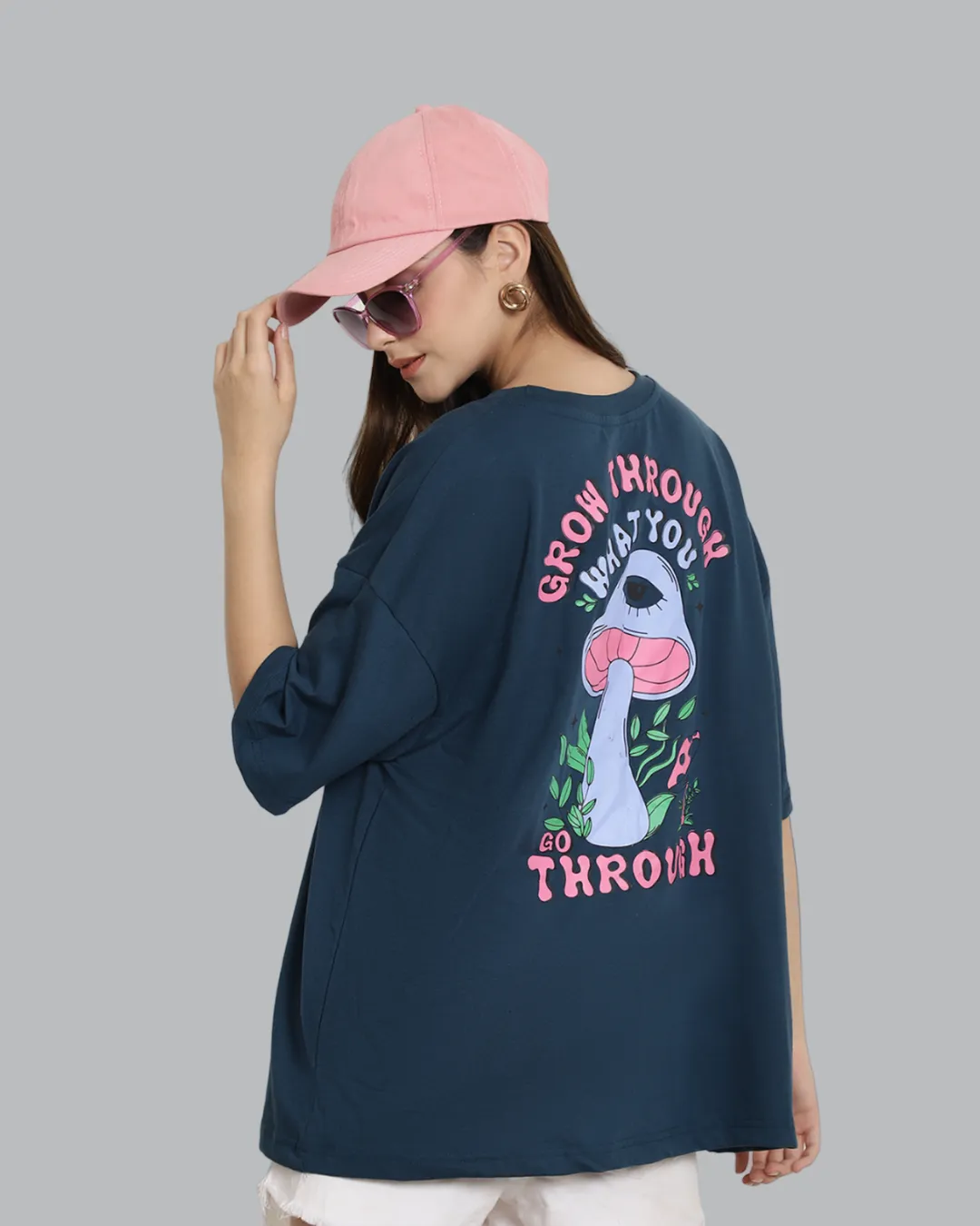 Blue Statement Oversized Tee