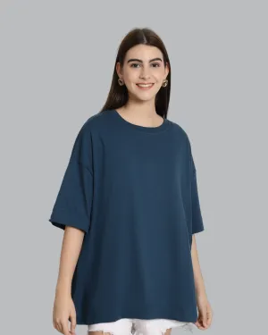 Blue Statement Oversized Tee