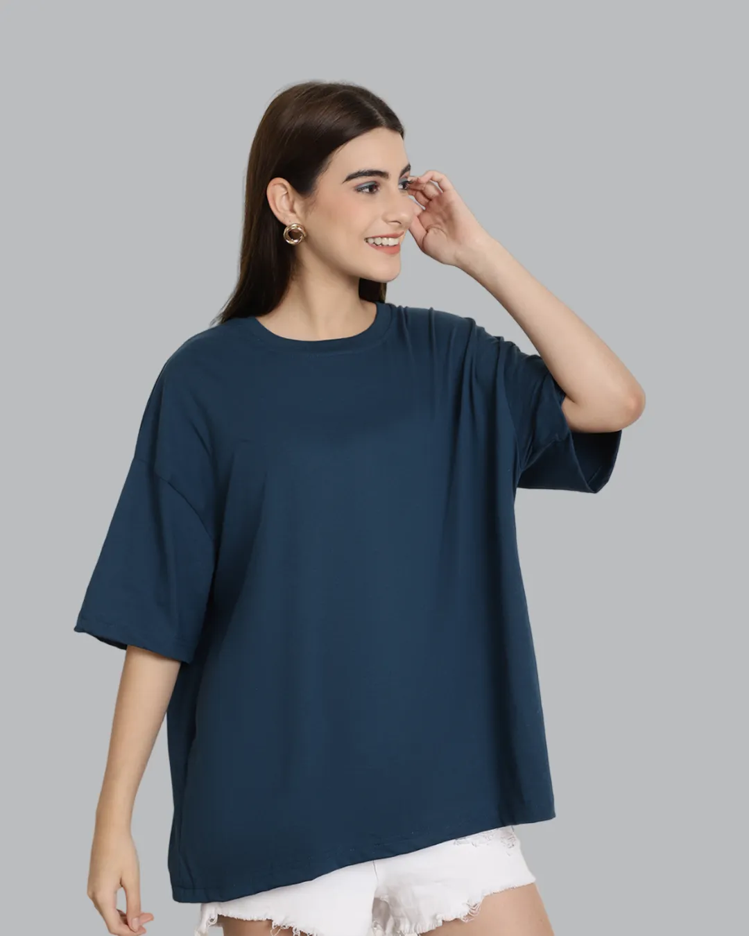 Blue Statement Oversized Tee