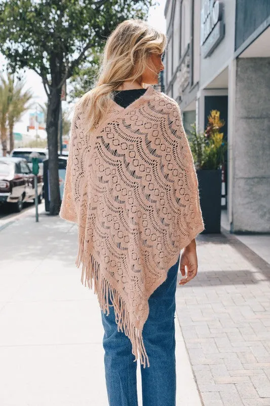 BOHEMIAN PONCHO (DUSTY PINK)