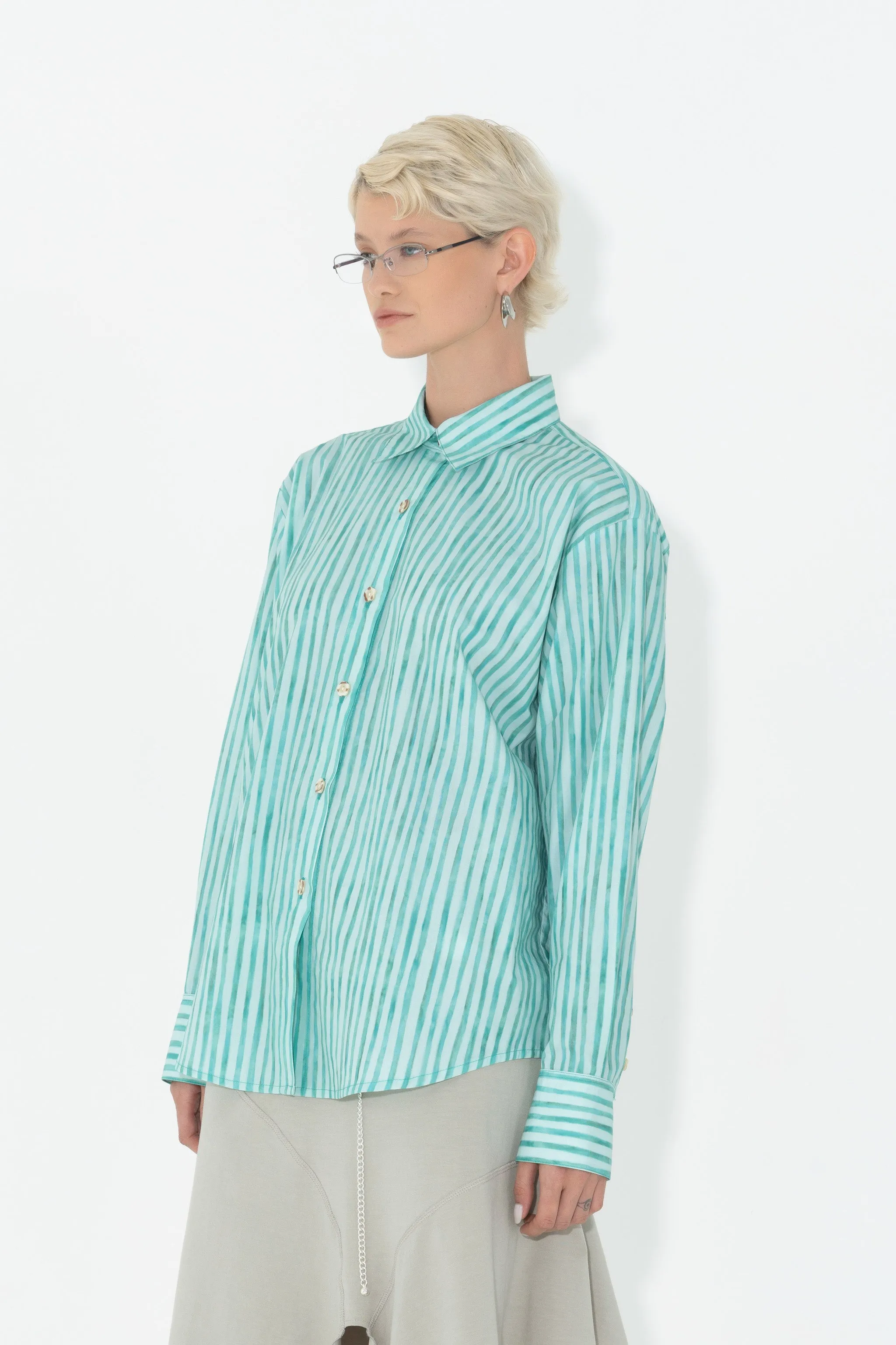 Boyfriend Shirt in Minty Fresh