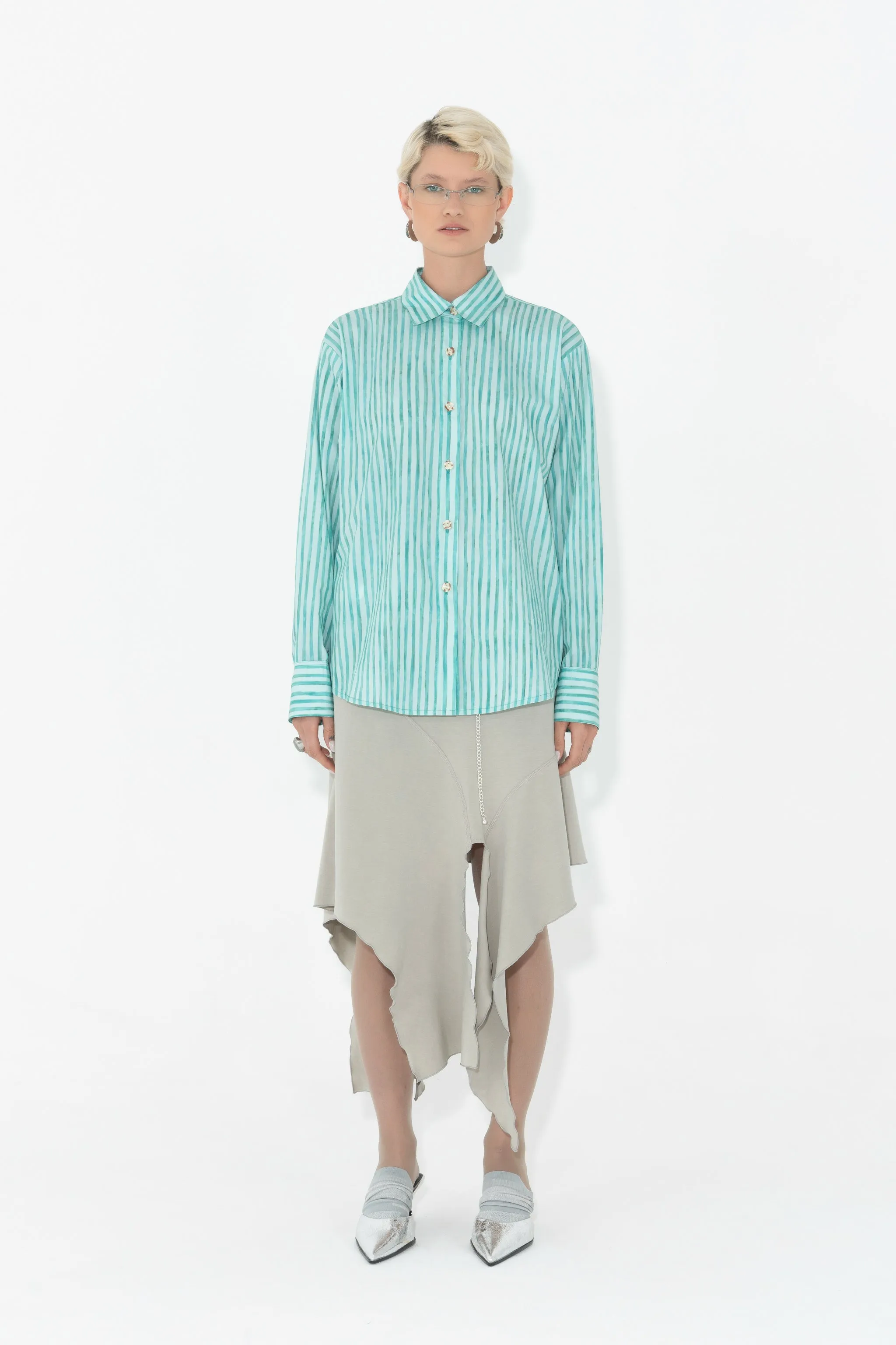 Boyfriend Shirt in Minty Fresh