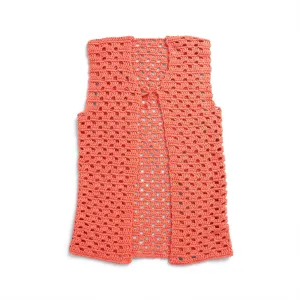 Caron Crochet Check Mesh Vest