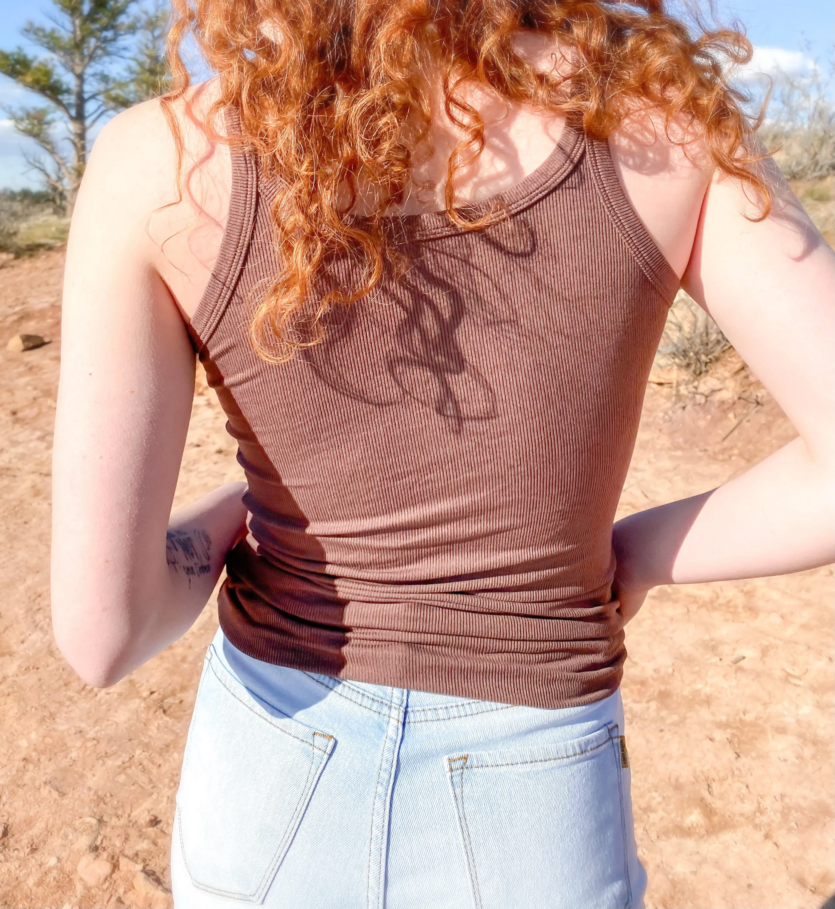 Chocolate Basic Ribbed Tank