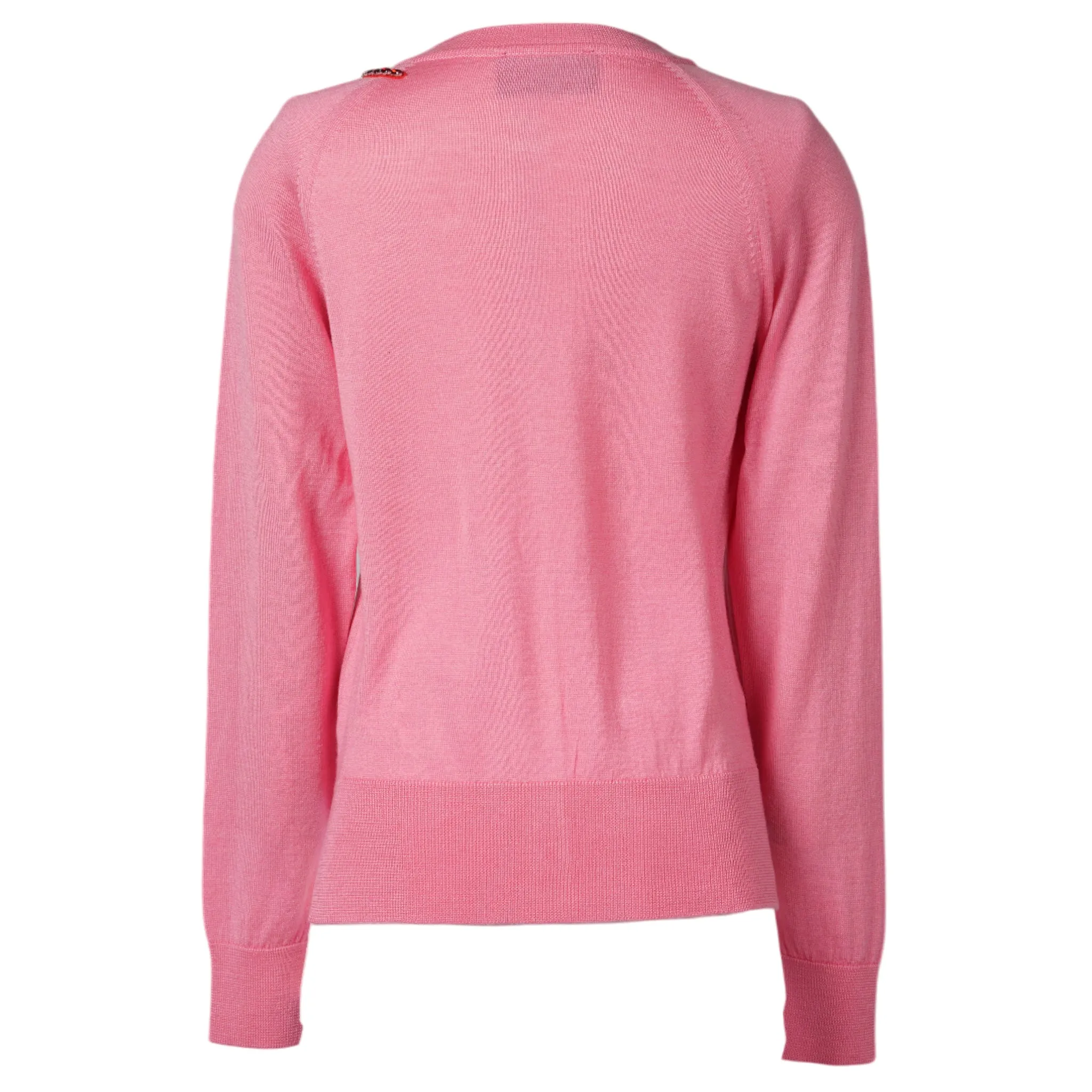 CLASSIC LONG SLEEVE CARDIGAN W/TURBO EMB / 219:BRIGHT PINK/RED