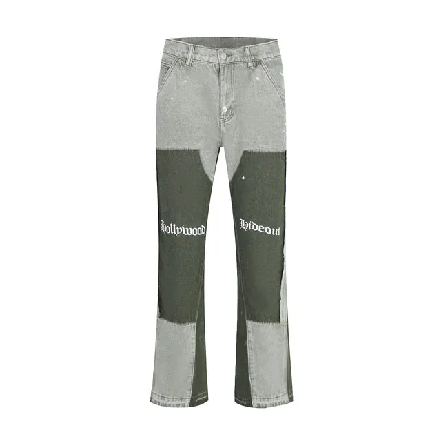 Classic Spliced Graffiti Denim Jeans