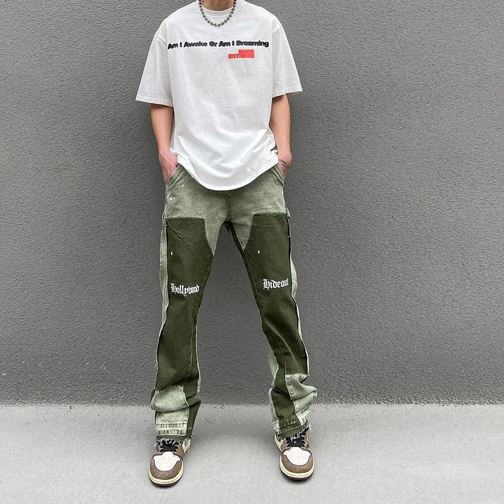Classic Spliced Graffiti Denim Jeans