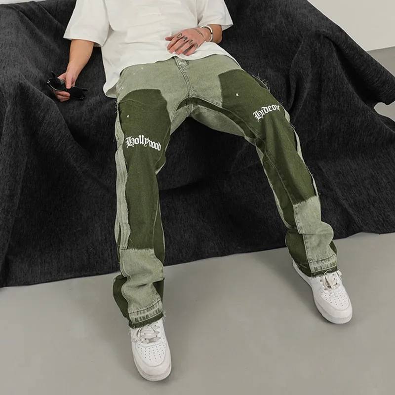Classic Spliced Graffiti Denim Jeans
