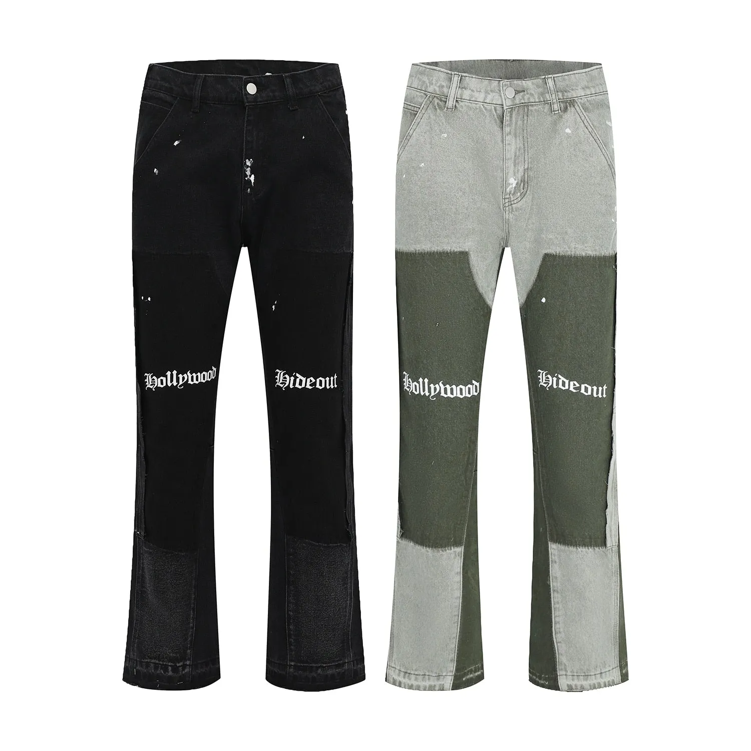 Classic Spliced Graffiti Denim Jeans