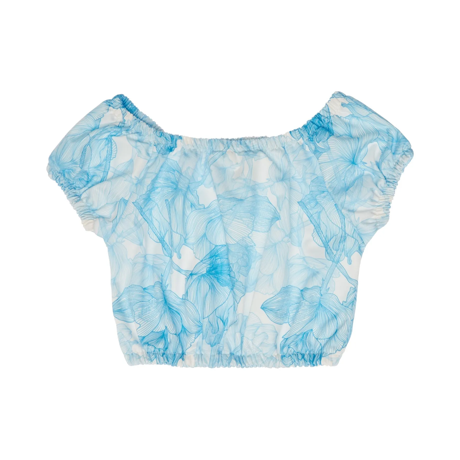 Crop Top Flowers Blue