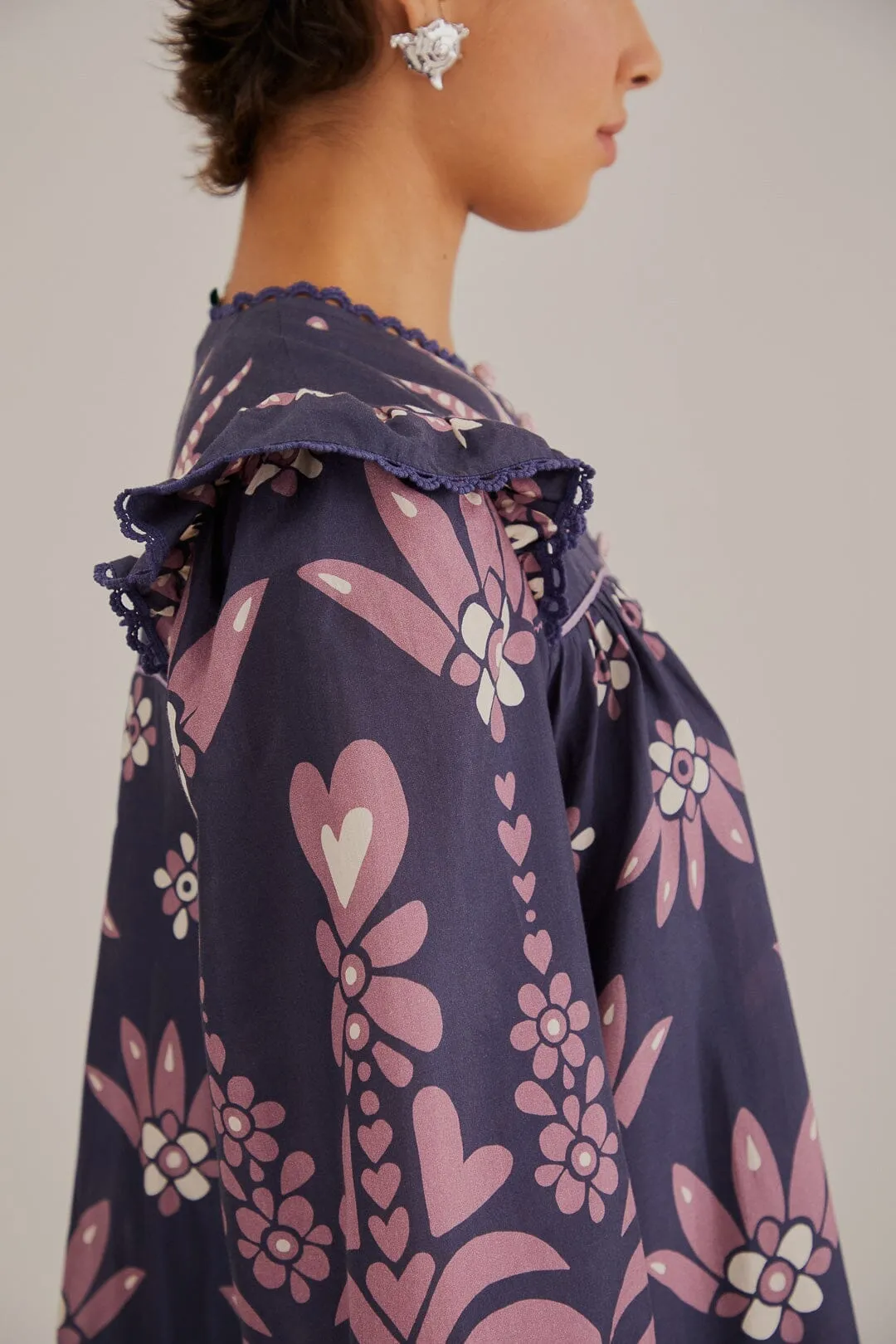 Dark Blue Ainika Martina Long Sleeve Mini Dress