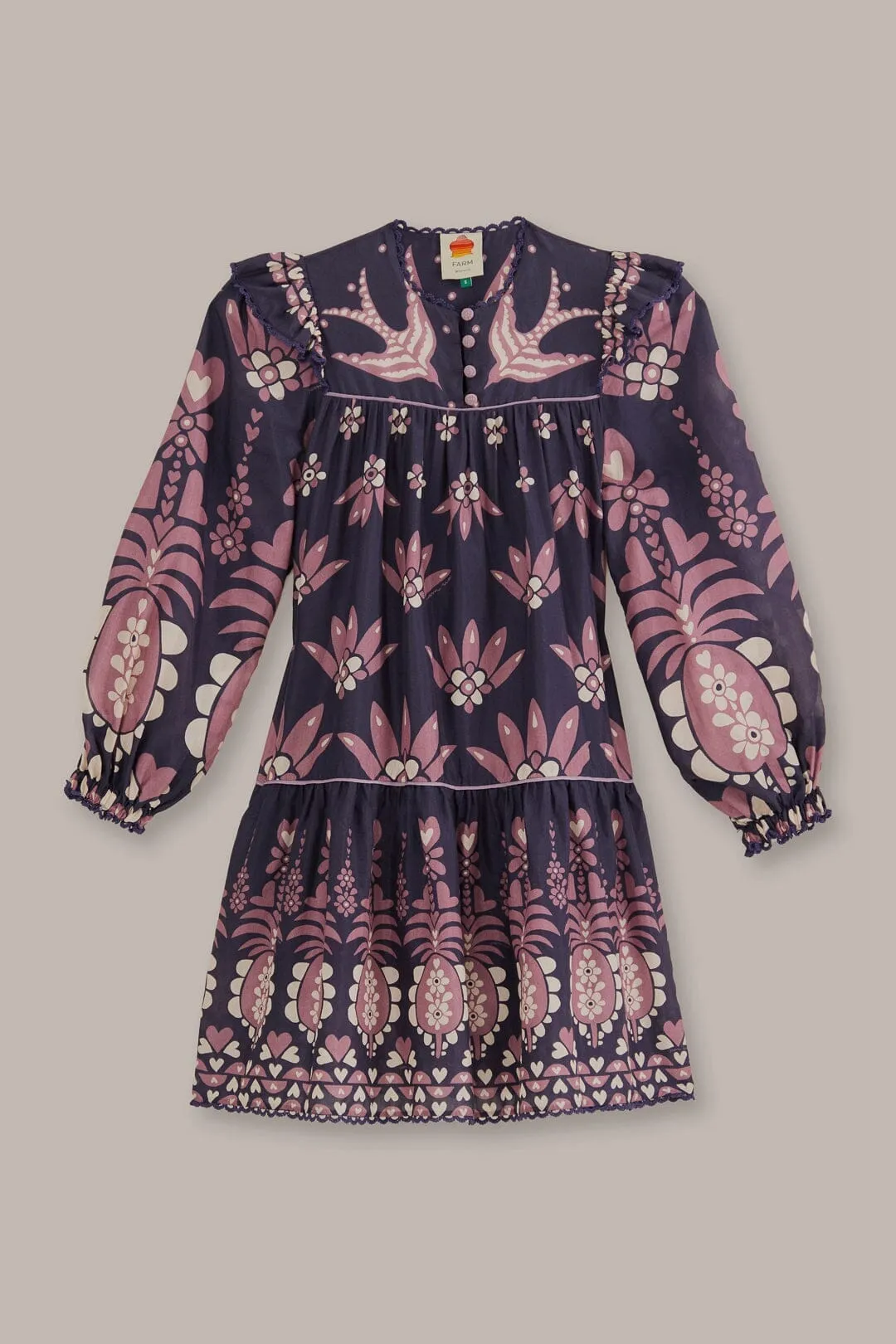 Dark Blue Ainika Martina Long Sleeve Mini Dress