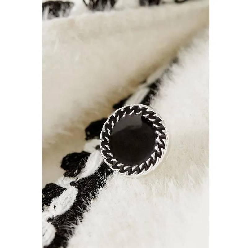 Elegant V Neck Knitted Cardigan for Women - Autumn Winter Long Sleeve Knitwear