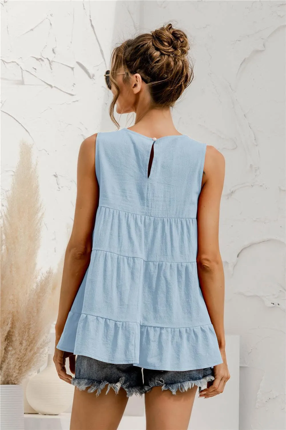 Fearless Fresh Crew Neck Tiered Tank Top