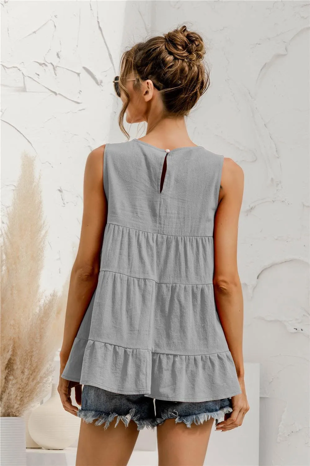 Fearless Fresh Crew Neck Tiered Tank Top