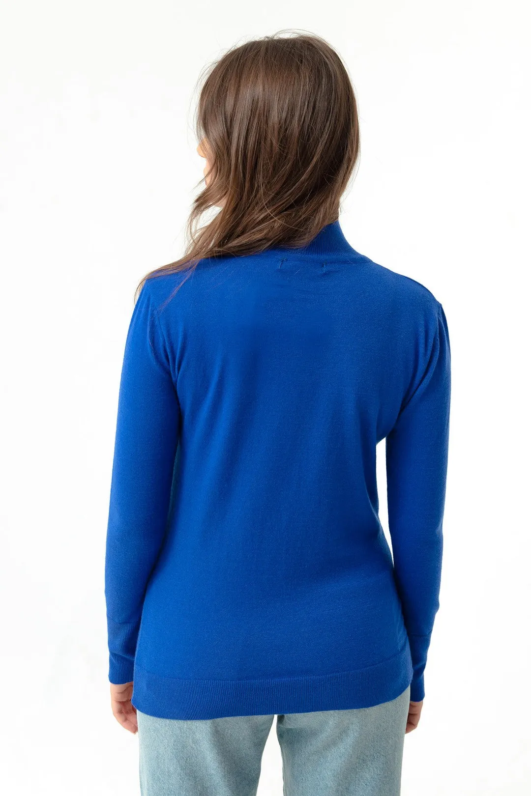 Female Fisherman'S Gold Button Detailed Knitwear Sweater