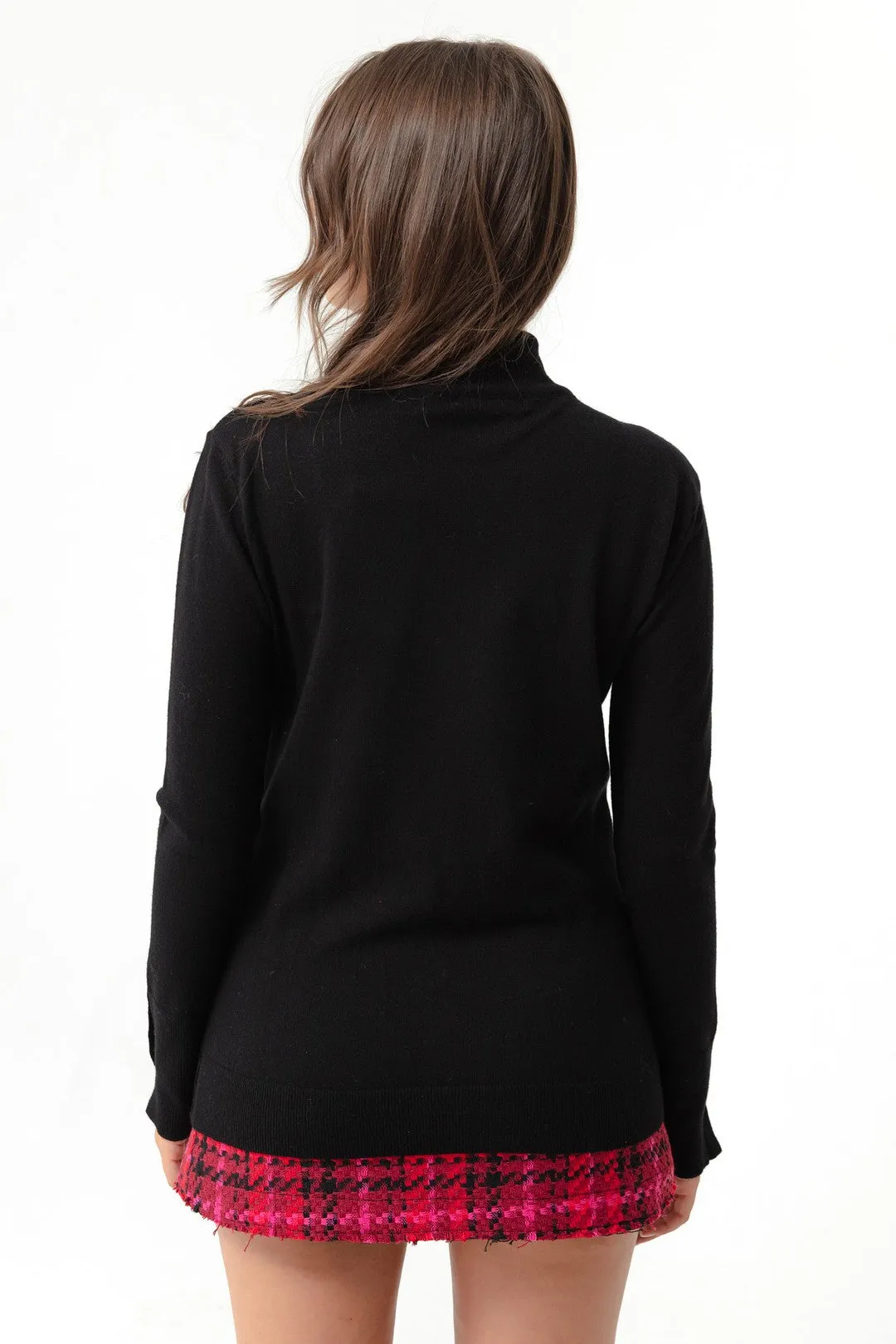 Female Fisherman'S Gold Button Detailed Knitwear Sweater