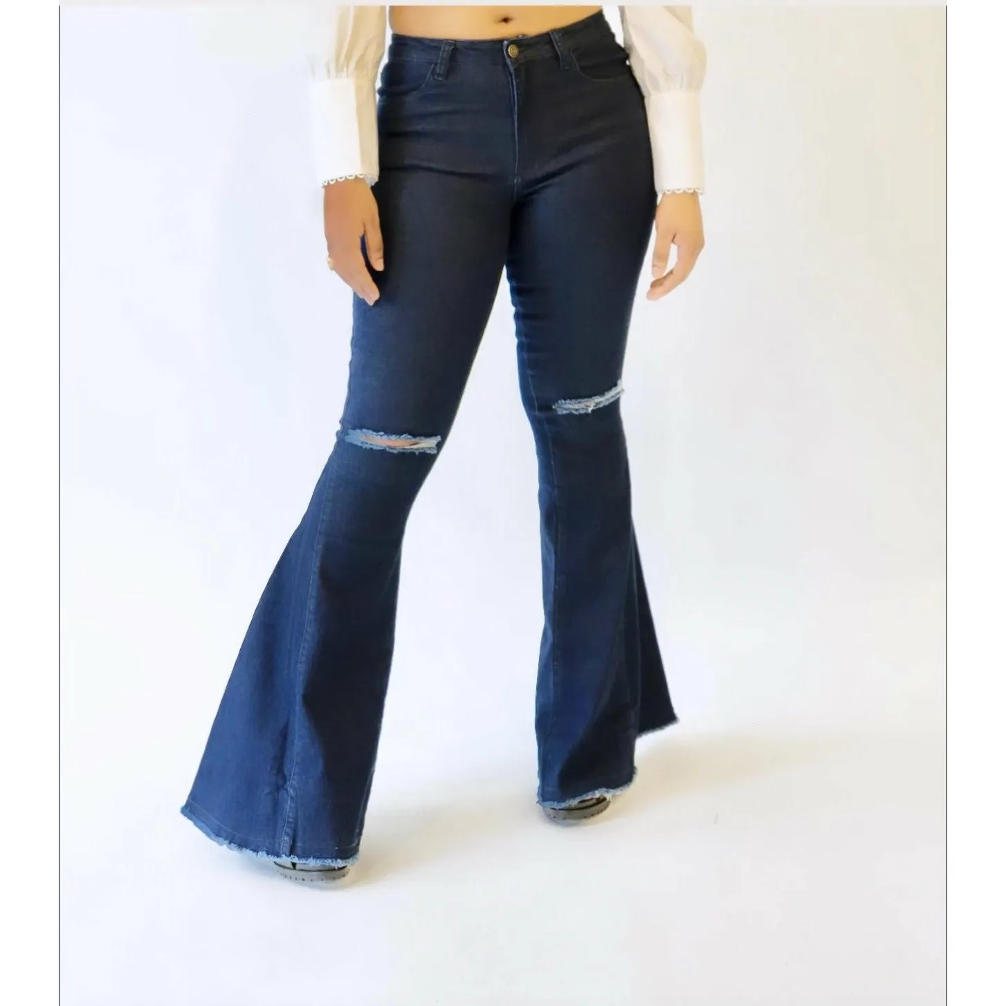 Fringed Bell Bottom Jean
