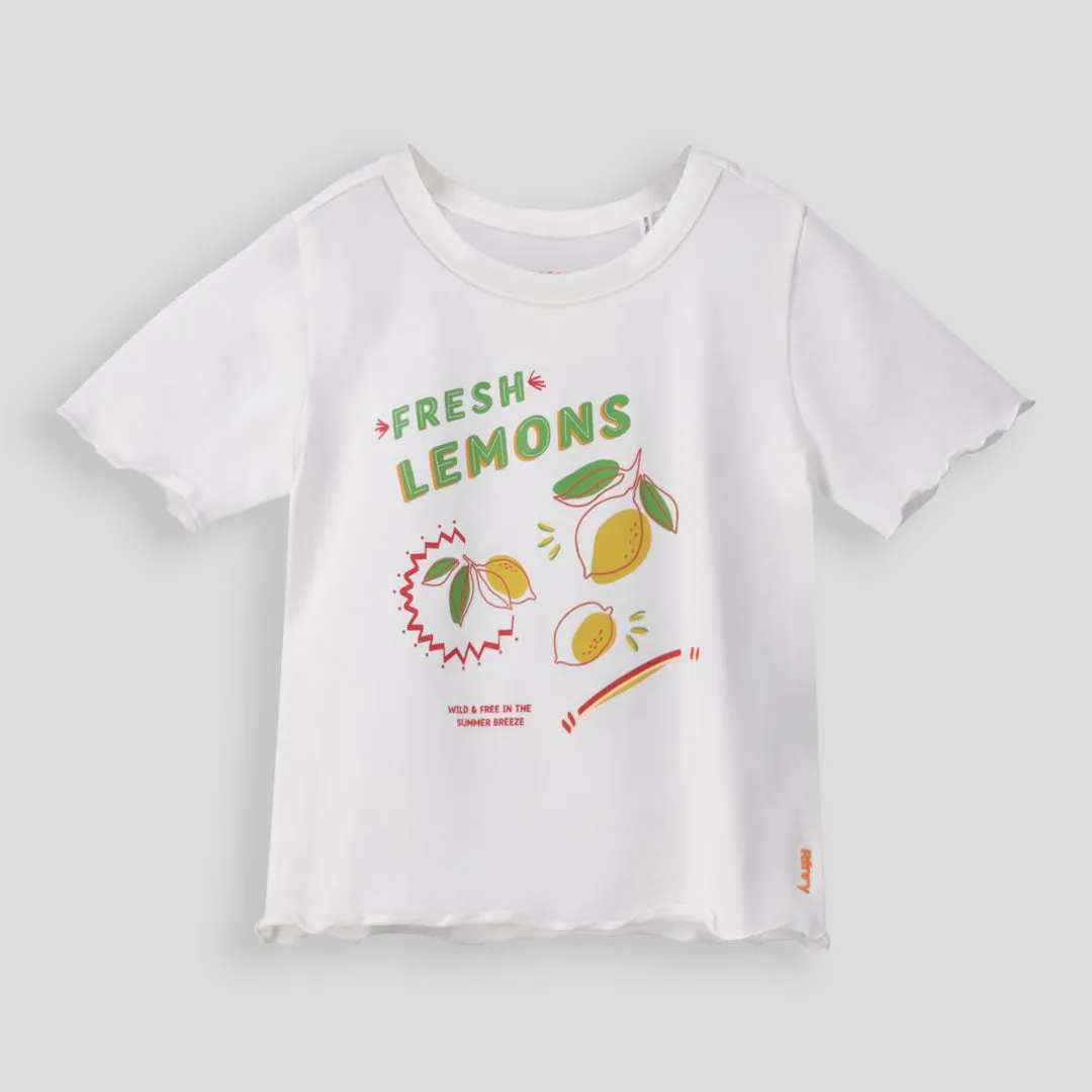 Girls Statement Tee _ 154814 _ Optic White