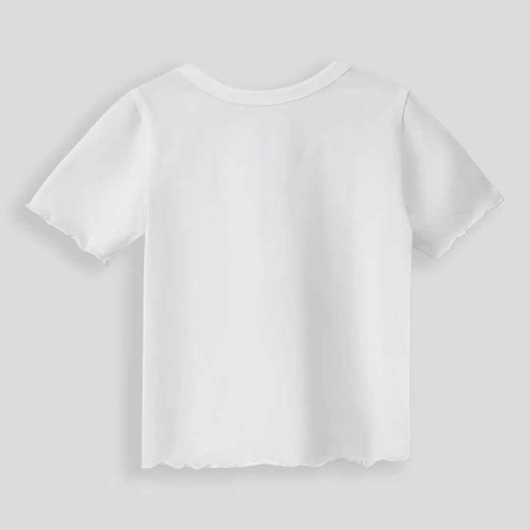 Girls Statement Tee _ 154814 _ Optic White
