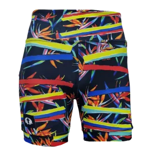 High Waist Funky Pants - Strelitzia stripes