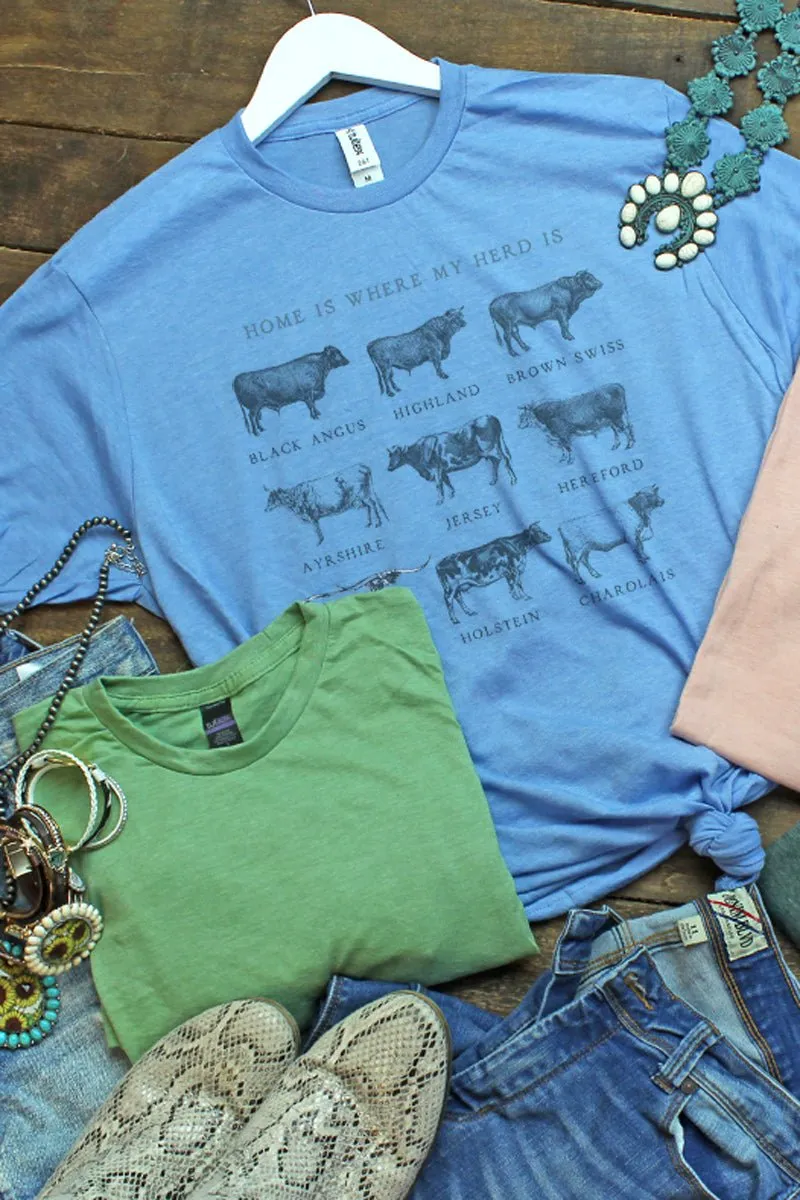 Home Is Where My Herd Is Unisex Poly-Rich Blend Tee