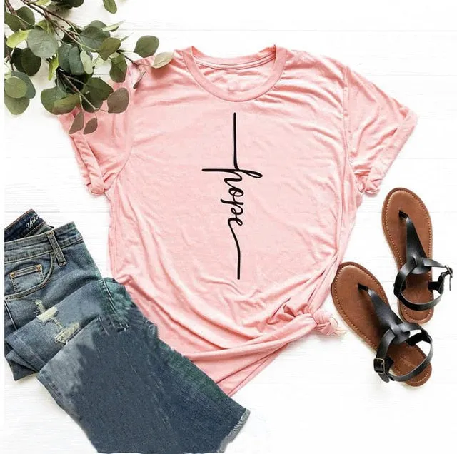 Hope Cross Christian Statement Shirt
