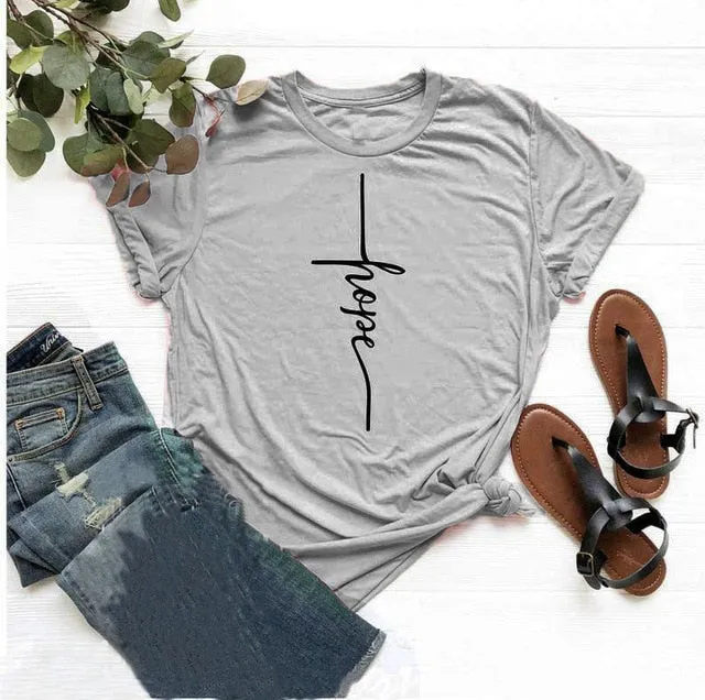 Hope Cross Christian Statement Shirt