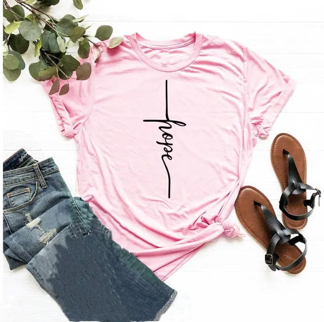 Hope Cross Christian Statement Shirt