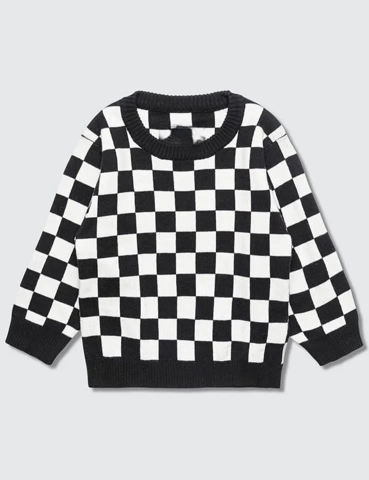 Kids Checkered Knit Sweaters {RTS} Childrens