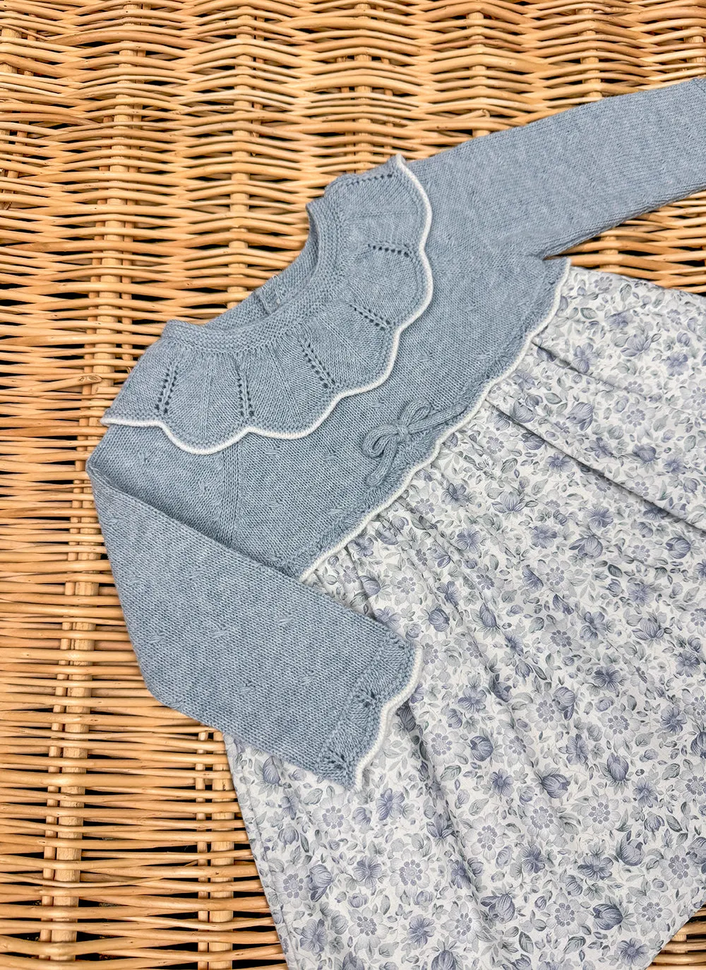 Knitted Blue Flowers Dress