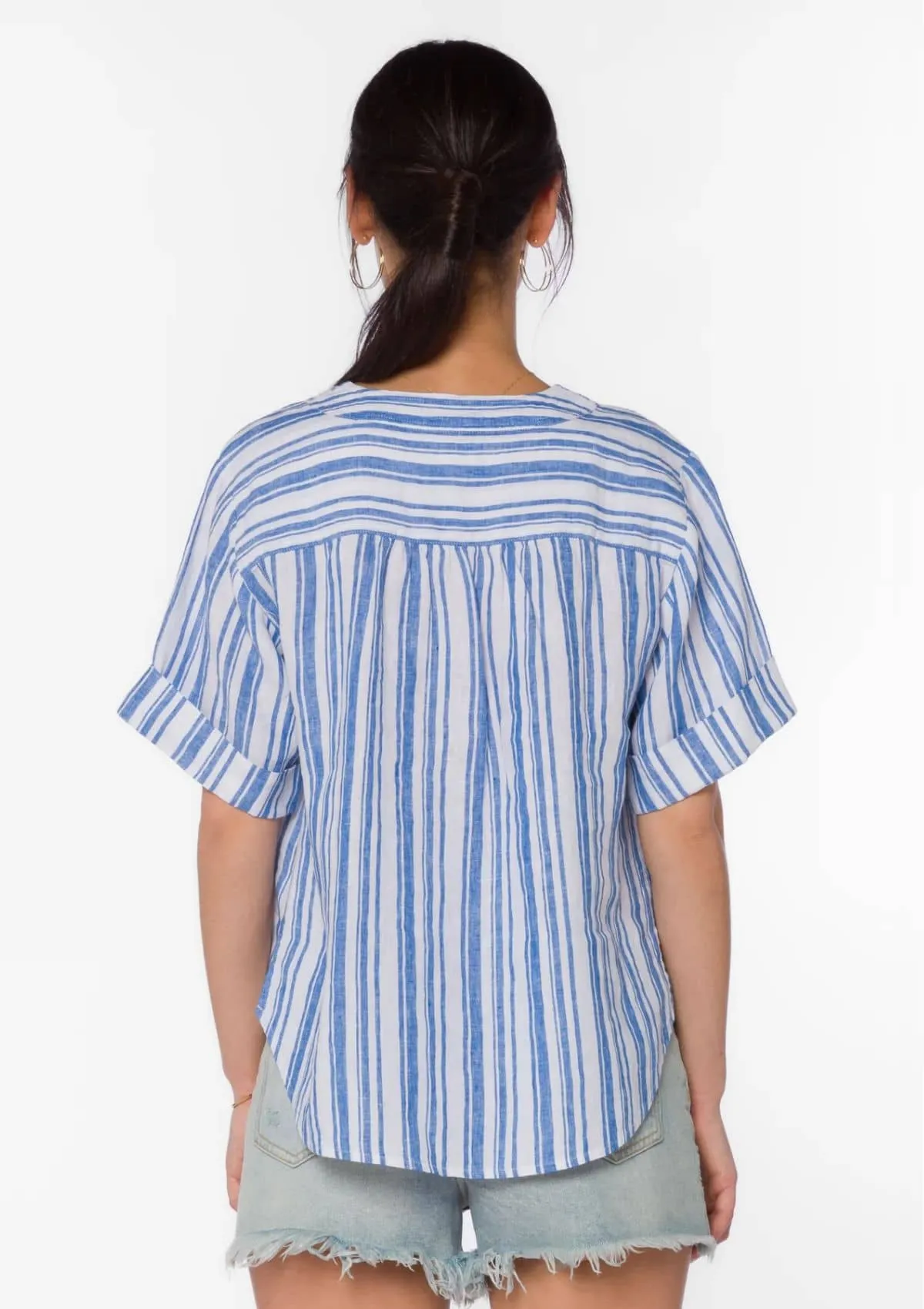 Kyro Short Sleeve Top - Blue Stripe