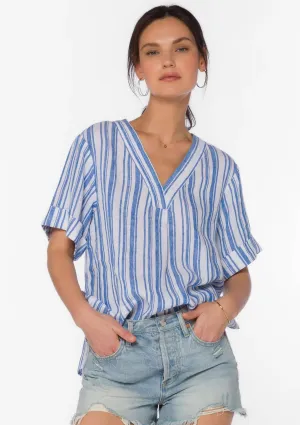 Kyro Short Sleeve Top - Blue Stripe