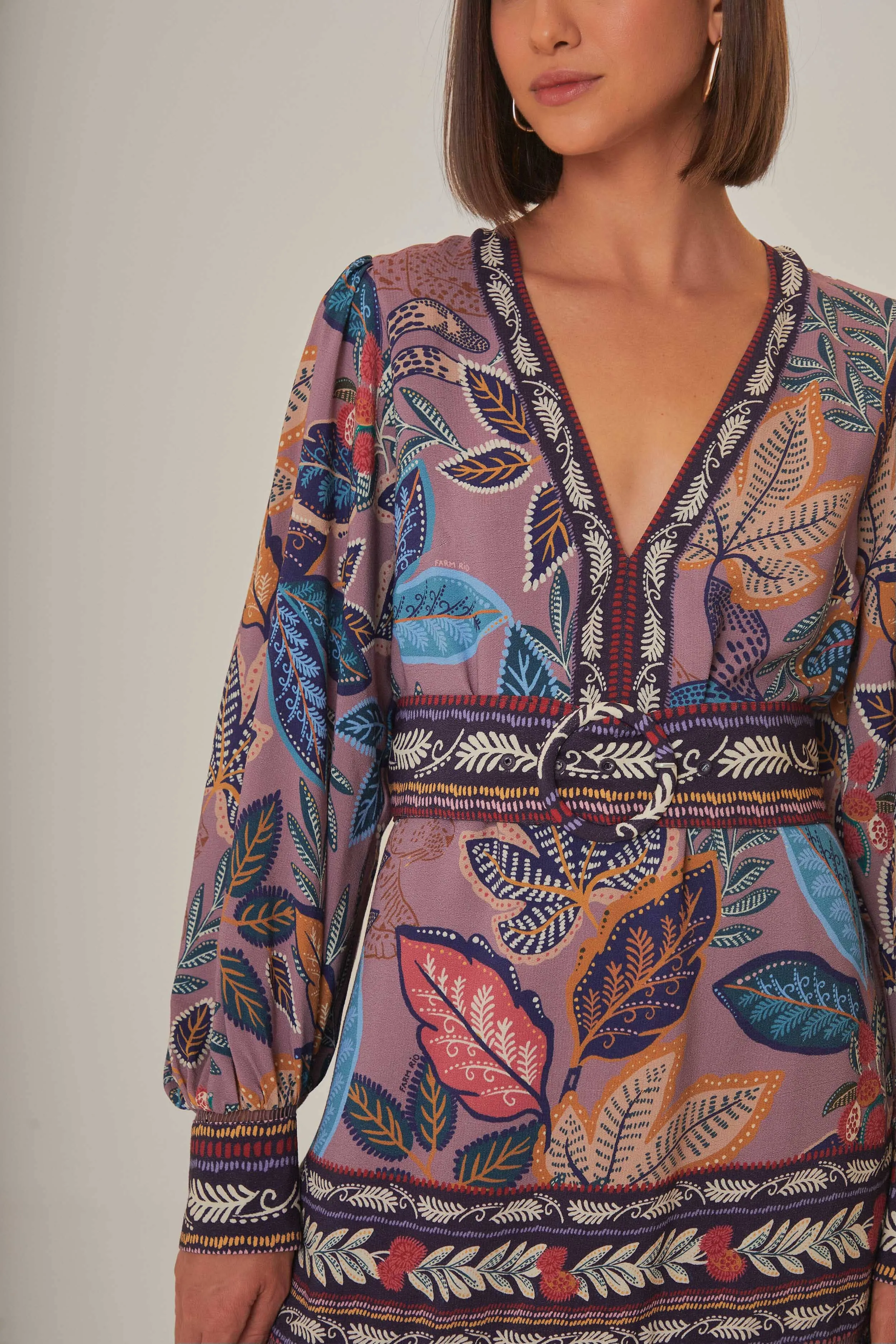 Lavender Wild Night Long Sleeve Mini Dress