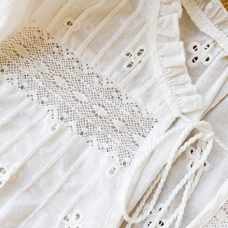 Light and Breezy Bohemian V-Neck Summer Floral Blouse